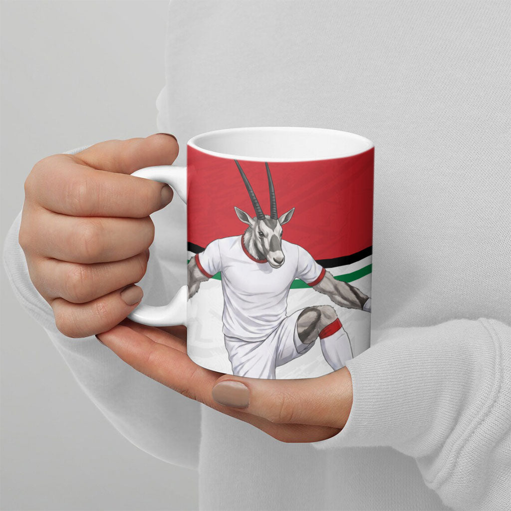 Personalized Jordan Football Ceramic Mug The Chivalrous Ones Soccer Player - Jordanian Flag Heritage