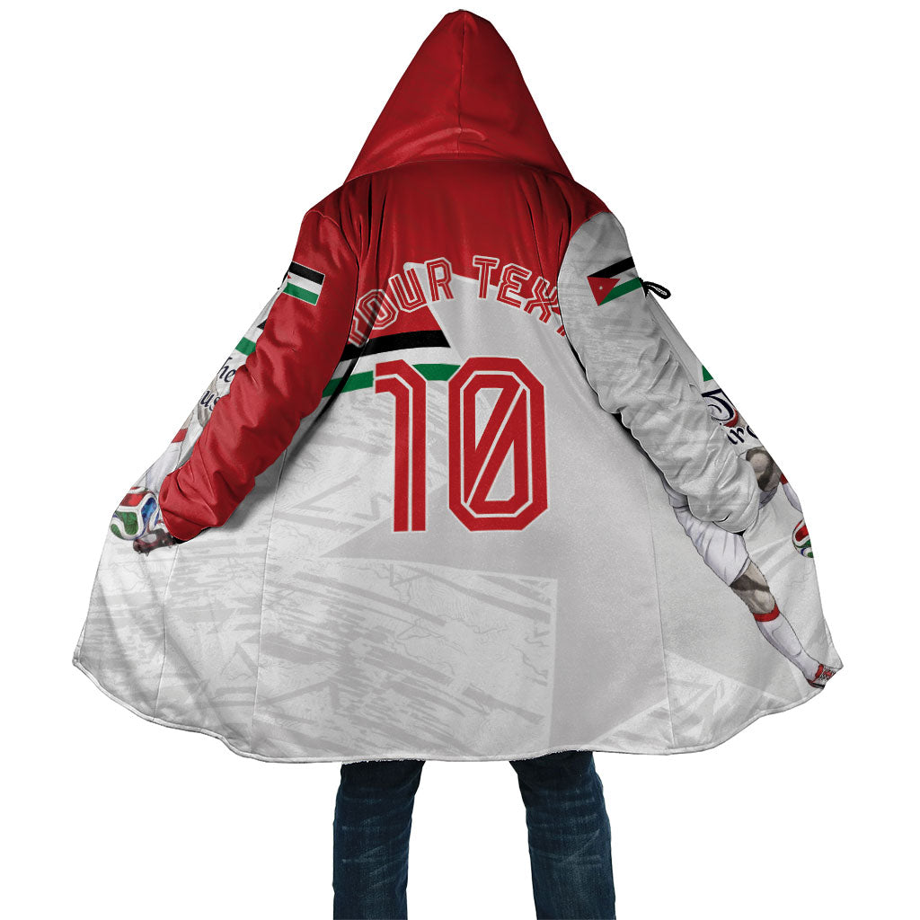 Personalized Jordan Football Cloak The Chivalrous Ones Soccer Player - Jordanian Flag Heritage