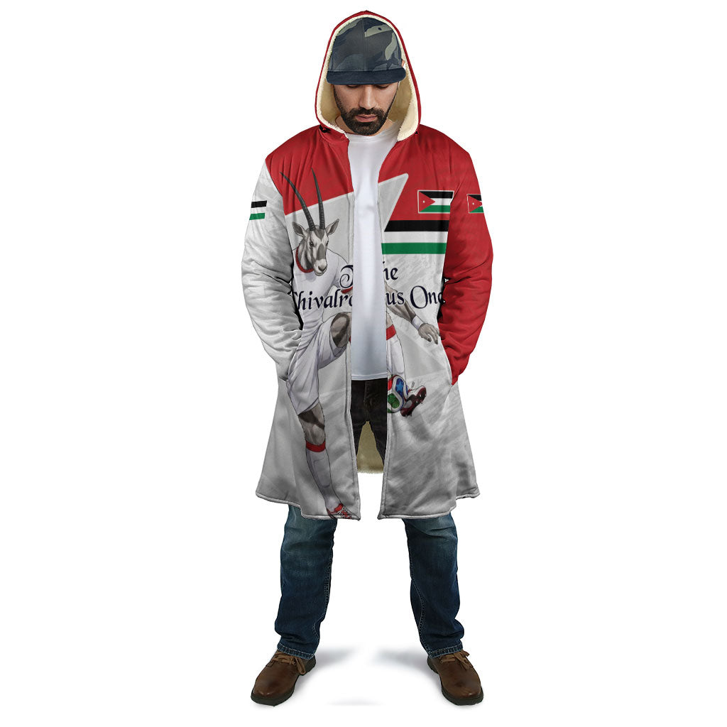 Personalized Jordan Football Cloak The Chivalrous Ones Soccer Player - Jordanian Flag Heritage
