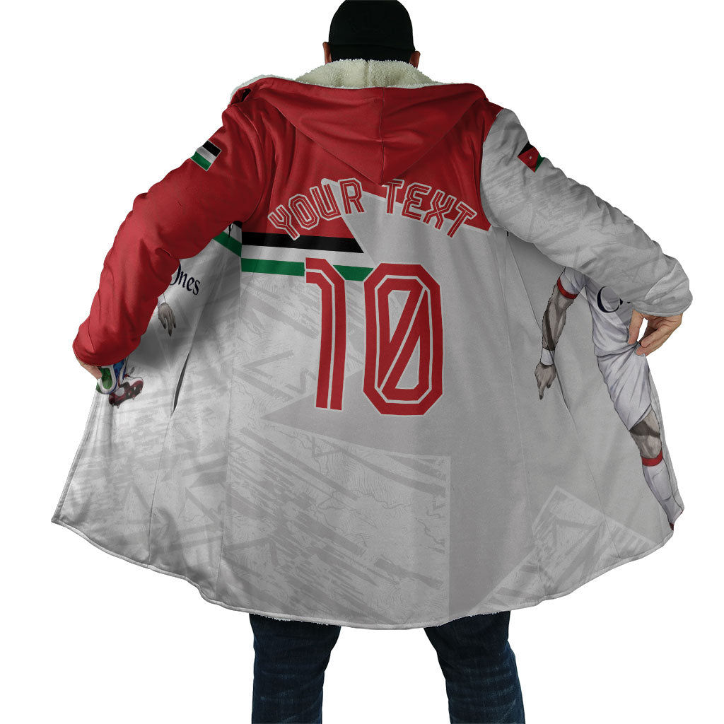 Personalized Jordan Football Cloak The Chivalrous Ones Soccer Player - Jordanian Flag Heritage