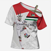 Personalized Jordan Football Cross Shoulder Shirt The Chivalrous Ones Soccer Player - Jordanian Flag Heritage