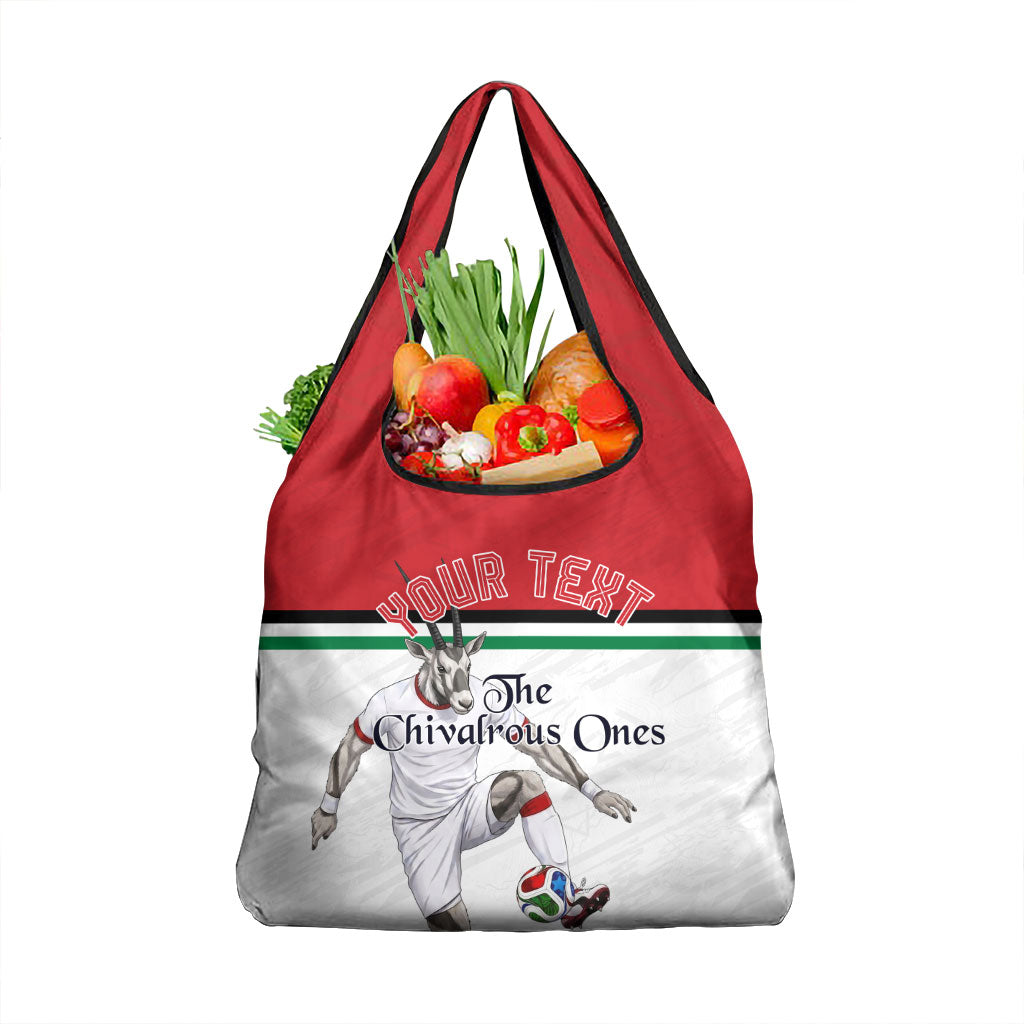 Personalized Jordan Football Grocery Bag The Chivalrous Ones Soccer Player - Jordanian Flag Heritage