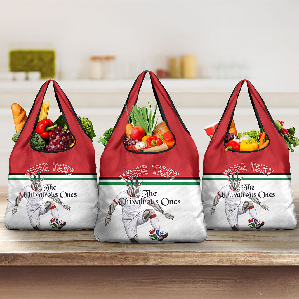 Personalized Jordan Football Grocery Bag The Chivalrous Ones Soccer Player - Jordanian Flag Heritage