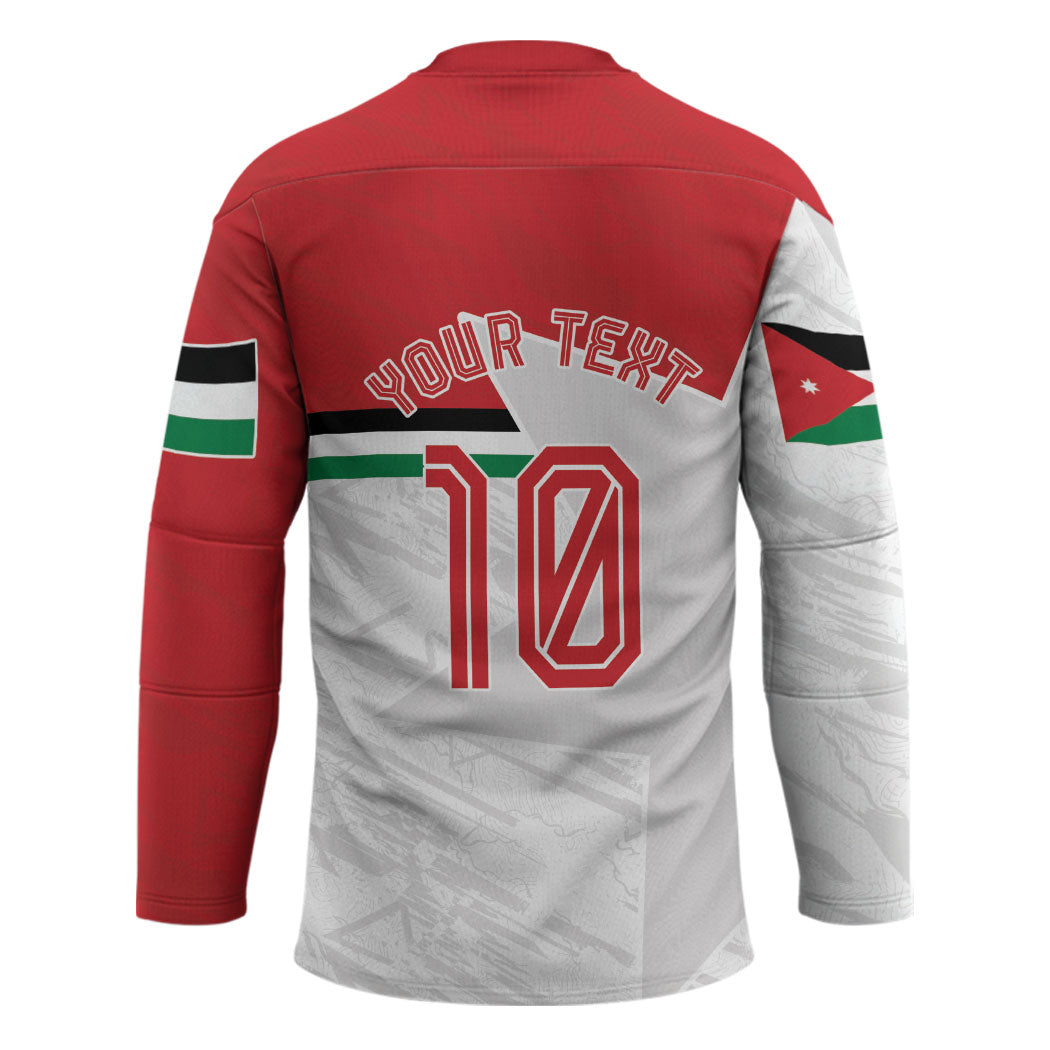 Personalized Jordan Football Hockey Jersey The Chivalrous Ones Soccer Player - Jordanian Flag Heritage