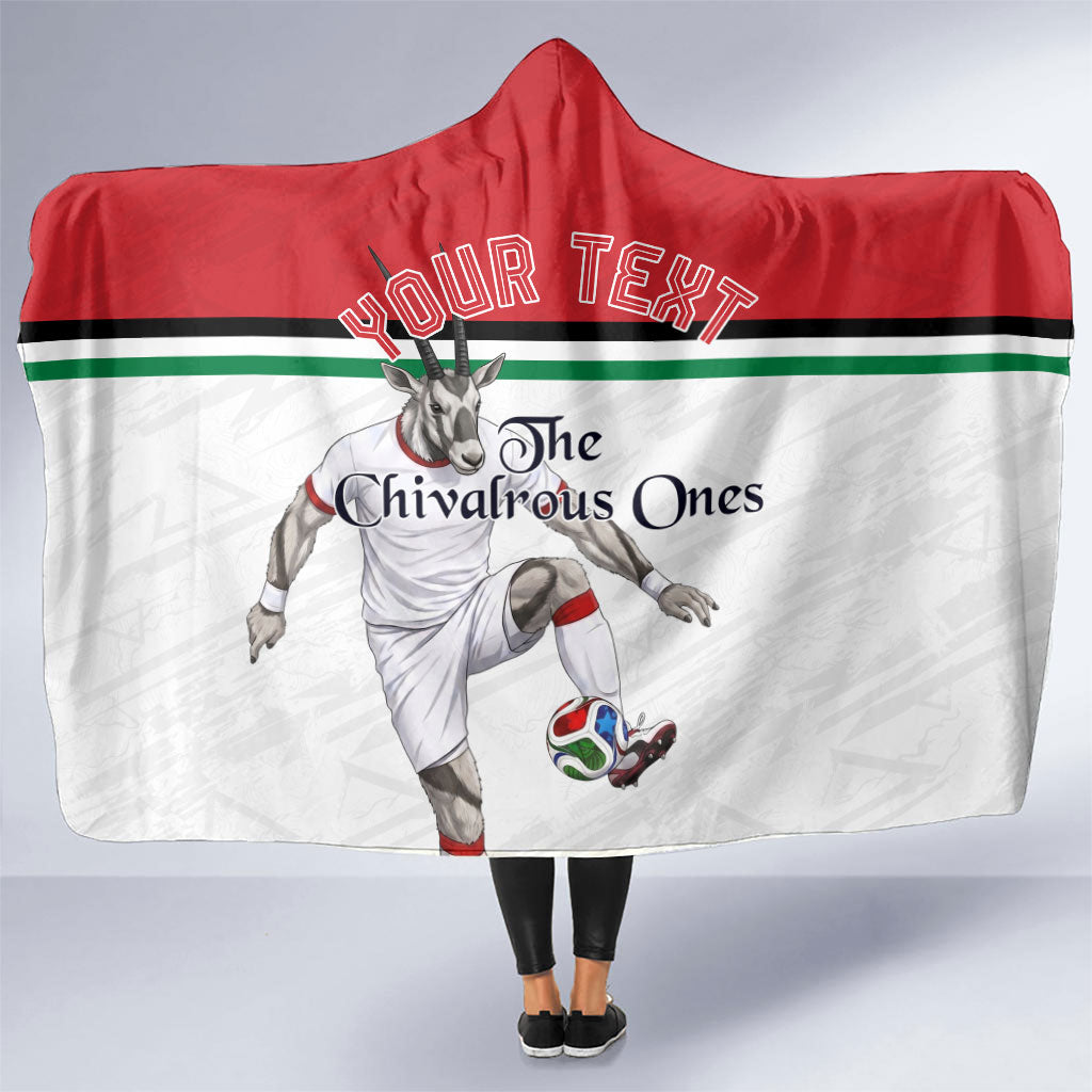 Personalized Jordan Football Hooded Blanket The Chivalrous Ones Soccer Player - Jordanian Flag Heritage