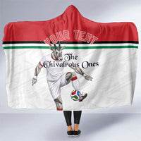 Personalized Jordan Football Hooded Blanket The Chivalrous Ones Soccer Player - Jordanian Flag Heritage