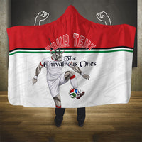 Personalized Jordan Football Hooded Blanket The Chivalrous Ones Soccer Player - Jordanian Flag Heritage