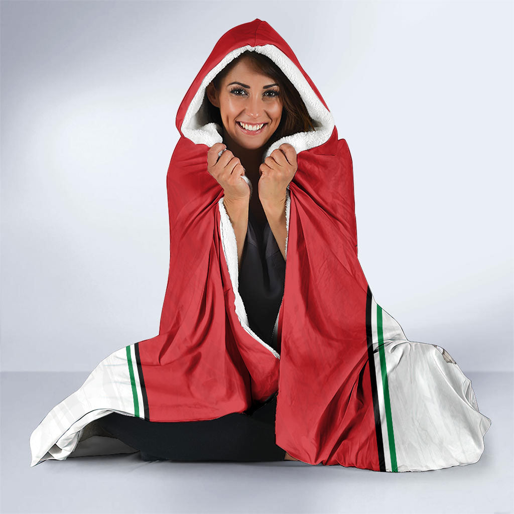 Personalized Jordan Football Hooded Blanket The Chivalrous Ones Soccer Player - Jordanian Flag Heritage