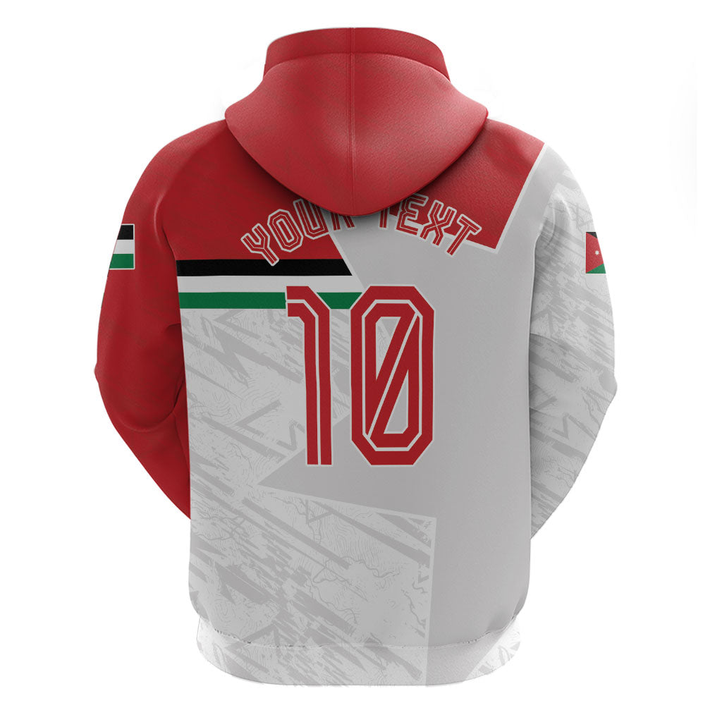 Personalized Jordan Football Hoodie The Chivalrous Ones Soccer Player - Jordanian Flag Heritage