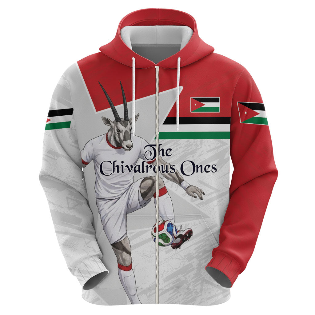 Personalized Jordan Football Hoodie The Chivalrous Ones Soccer Player - Jordanian Flag Heritage