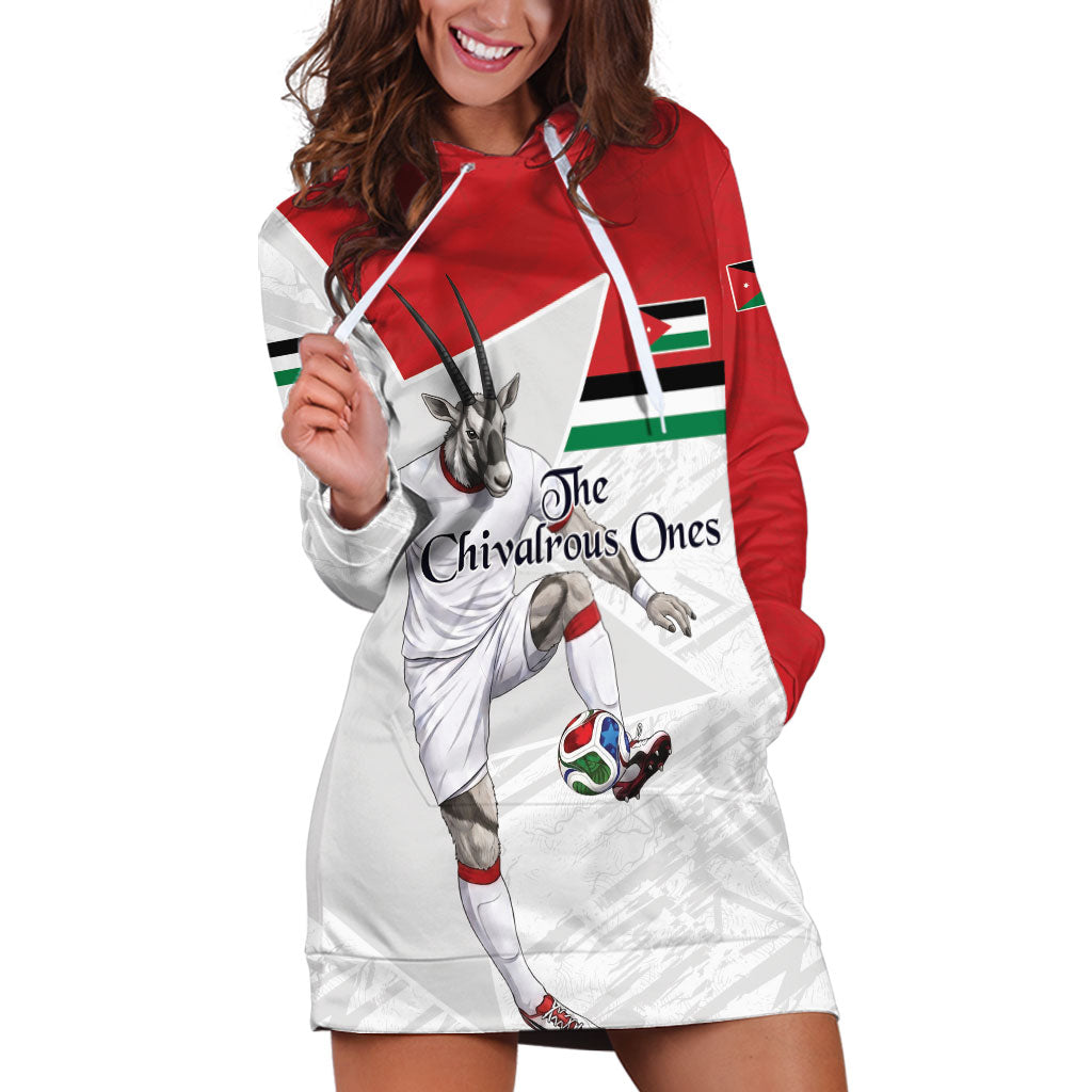 Personalized Jordan Football Hoodie Dress The Chivalrous Ones Soccer Player - Jordanian Flag Heritage