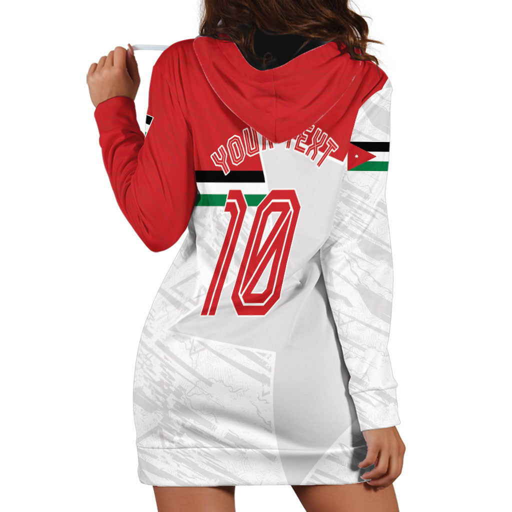 Personalized Jordan Football Hoodie Dress The Chivalrous Ones Soccer Player - Jordanian Flag Heritage