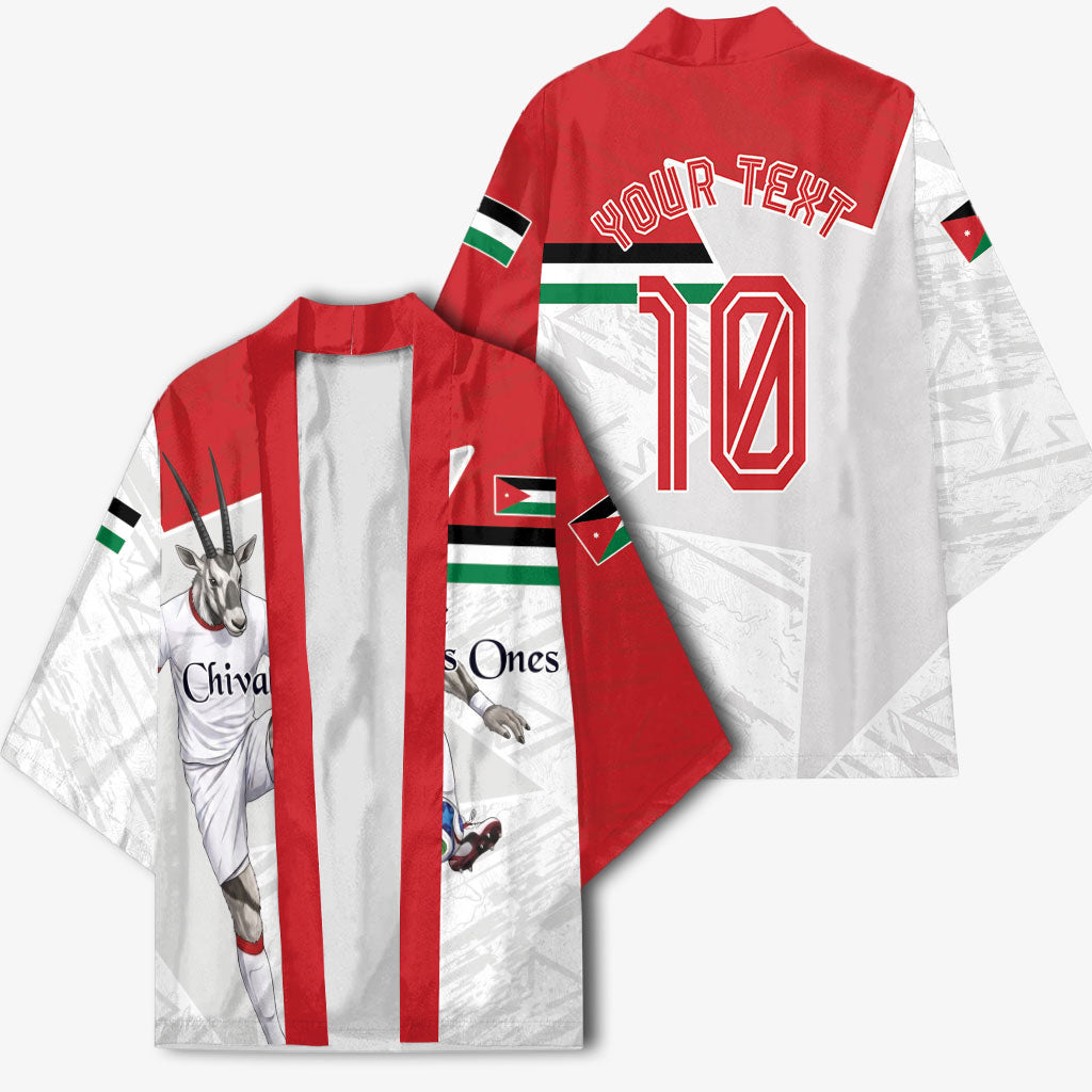 Personalized Jordan Football Kimono The Chivalrous Ones Soccer Player - Jordanian Flag Heritage