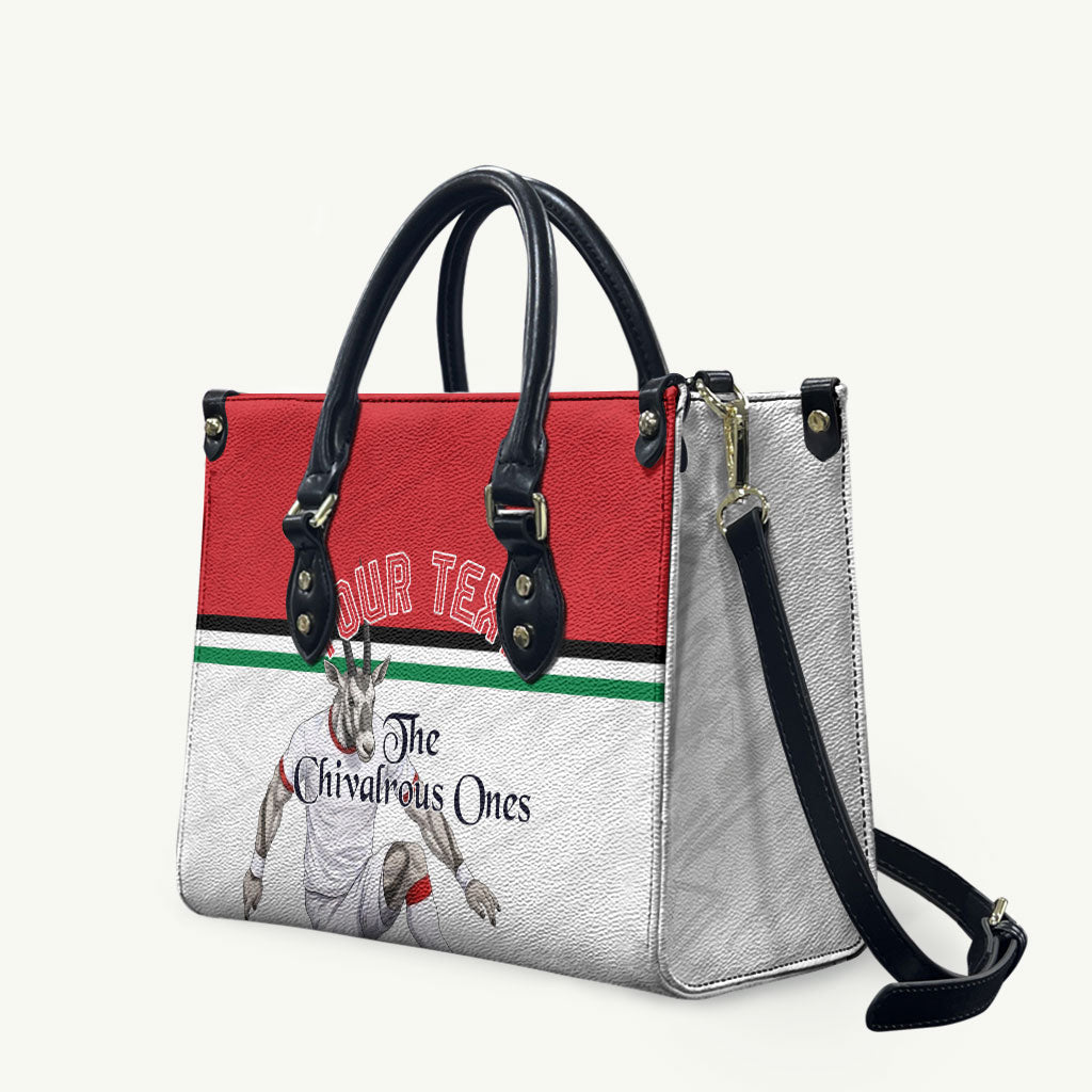 Personalized Jordan Football Leather Bag The Chivalrous Ones Soccer Player - Jordanian Flag Heritage