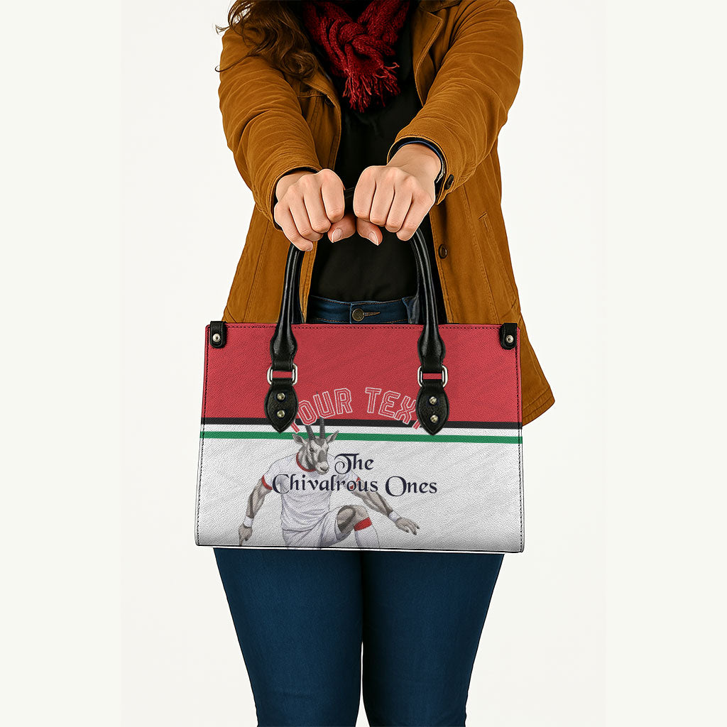 Personalized Jordan Football Leather Bag The Chivalrous Ones Soccer Player - Jordanian Flag Heritage