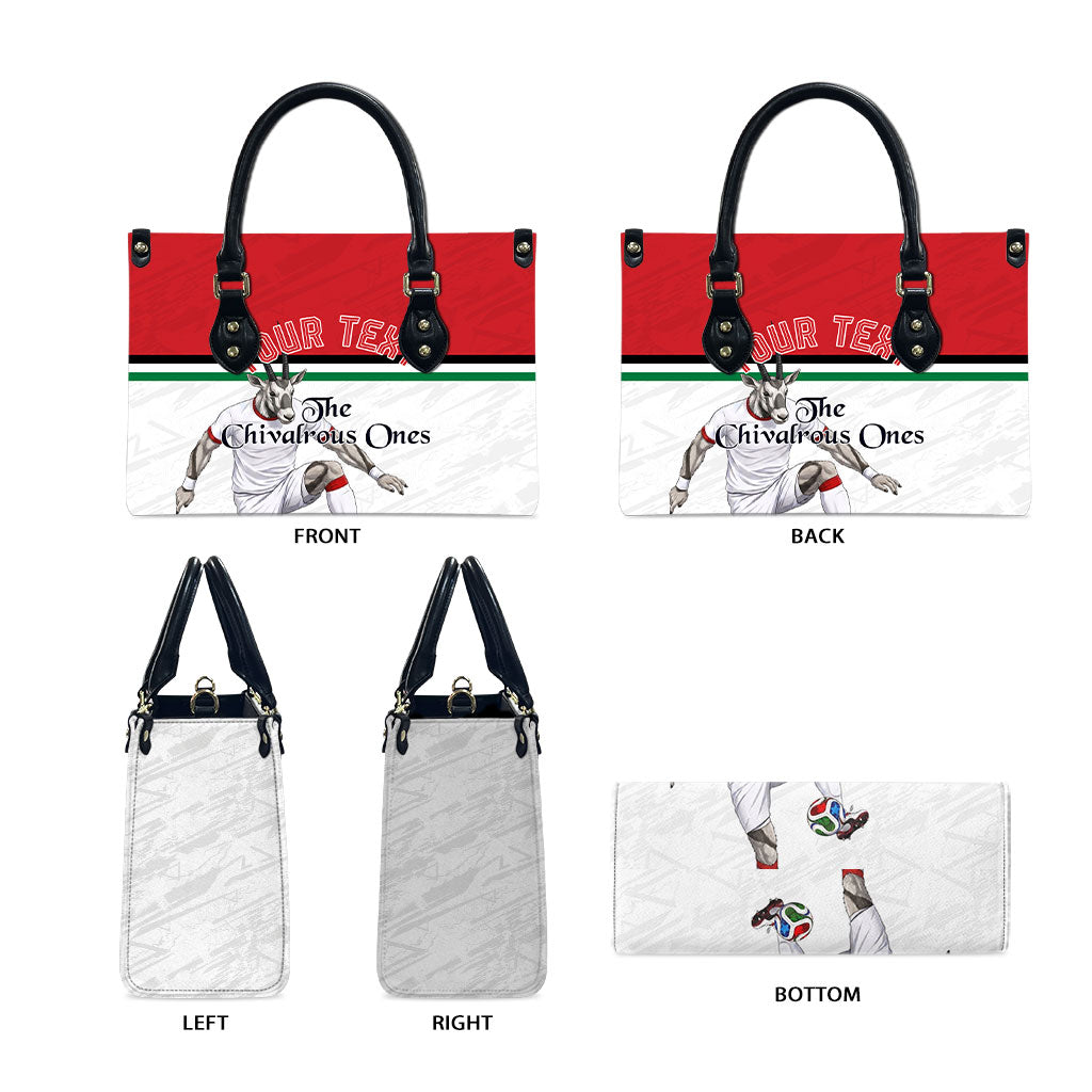 Personalized Jordan Football Leather Bag The Chivalrous Ones Soccer Player - Jordanian Flag Heritage