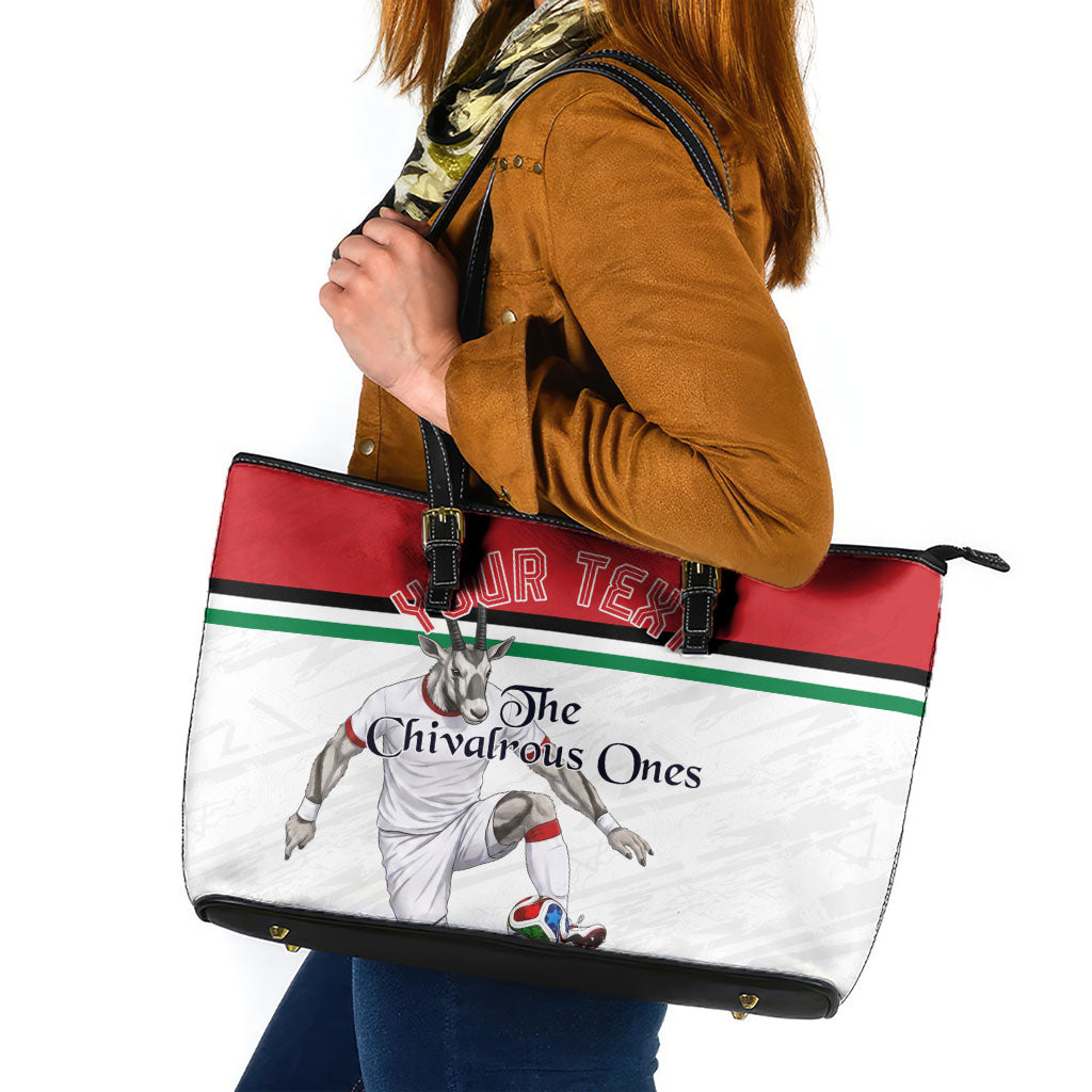 Personalized Jordan Football Leather Tote Bag The Chivalrous Ones Soccer Player - Jordanian Flag Heritage
