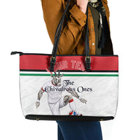 Personalized Jordan Football Leather Tote Bag The Chivalrous Ones Soccer Player - Jordanian Flag Heritage