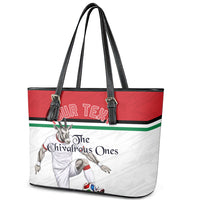 Personalized Jordan Football Leather Tote Bag The Chivalrous Ones Soccer Player - Jordanian Flag Heritage