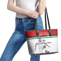 Personalized Jordan Football Leather Tote Bag The Chivalrous Ones Soccer Player - Jordanian Flag Heritage