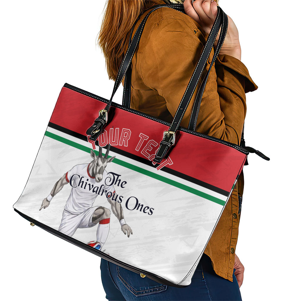 Personalized Jordan Football Leather Tote Bag The Chivalrous Ones Soccer Player - Jordanian Flag Heritage