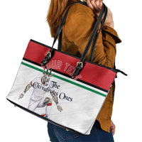 Personalized Jordan Football Leather Tote Bag The Chivalrous Ones Soccer Player - Jordanian Flag Heritage