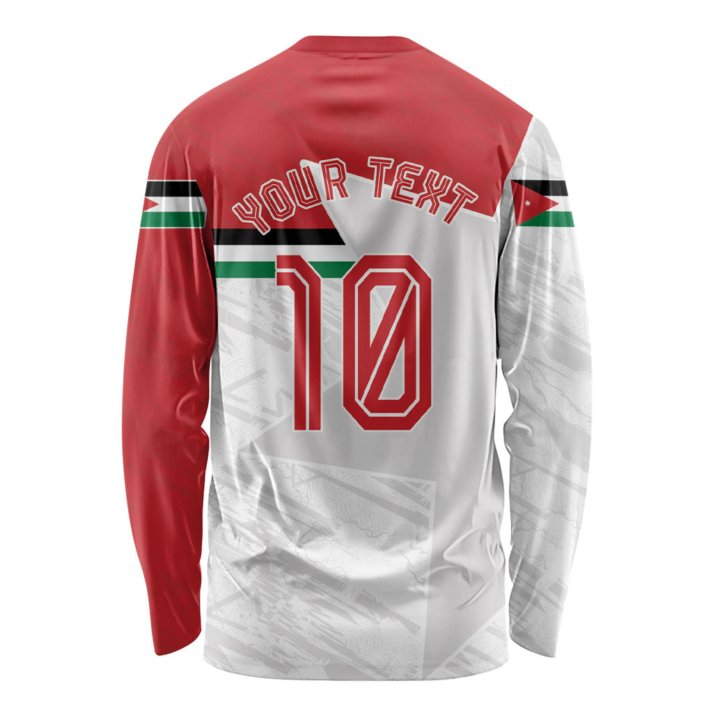 Personalized Jordan Football Long Sleeve Shirt The Chivalrous Ones Soccer Player - Jordanian Flag Heritage