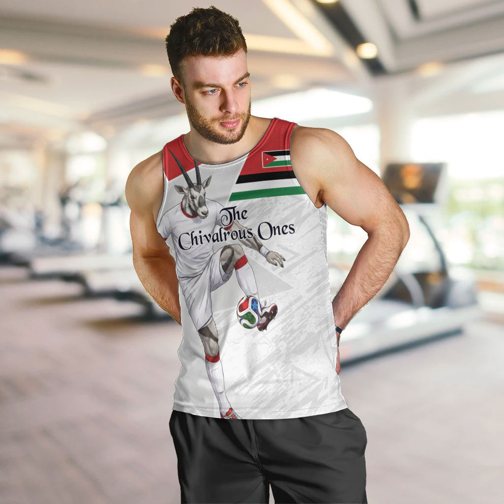 Personalized Jordan Football Men Tank Top The Chivalrous Ones Soccer Player - Jordanian Flag Heritage