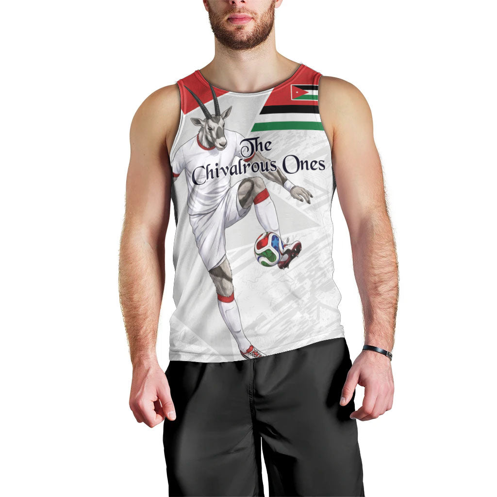 Personalized Jordan Football Men Tank Top The Chivalrous Ones Soccer Player - Jordanian Flag Heritage