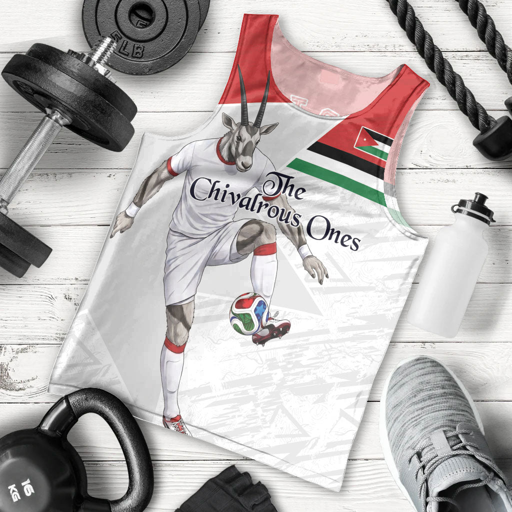 Personalized Jordan Football Men Tank Top The Chivalrous Ones Soccer Player - Jordanian Flag Heritage