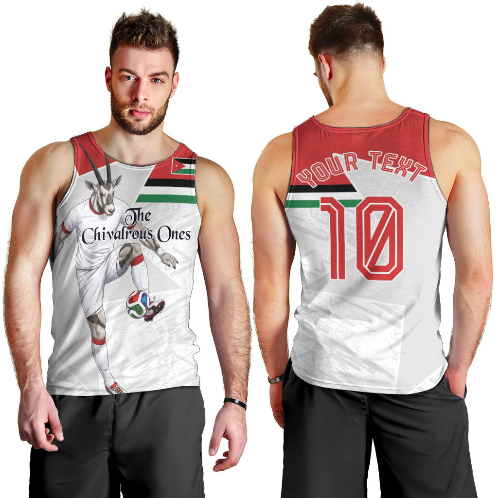 Personalized Jordan Football Men Tank Top The Chivalrous Ones Soccer Player - Jordanian Flag Heritage