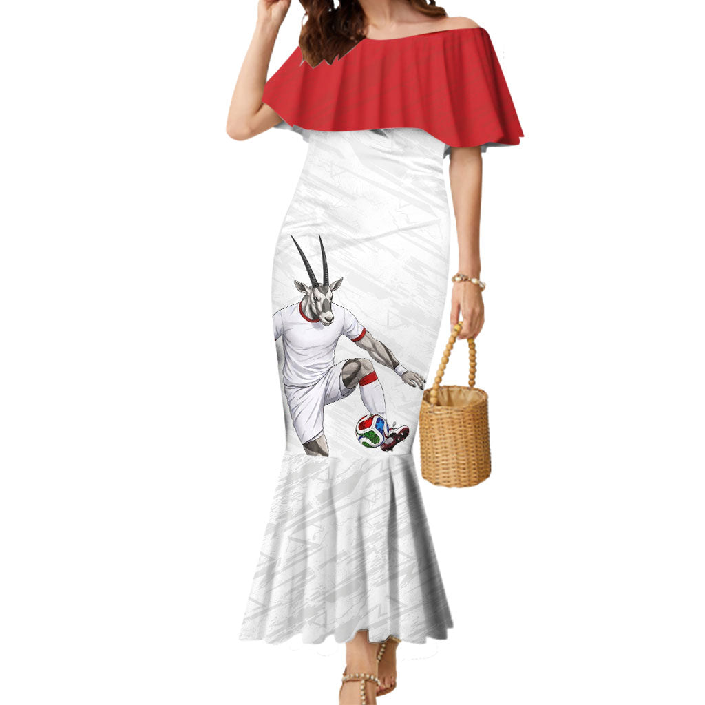 Personalized Jordan Football Mermaid Dress The Chivalrous Ones Soccer Player - Jordanian Flag Heritage
