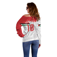Personalized Jordan Football Off Shoulder Sweater The Chivalrous Ones Soccer Player - Jordanian Flag Heritage