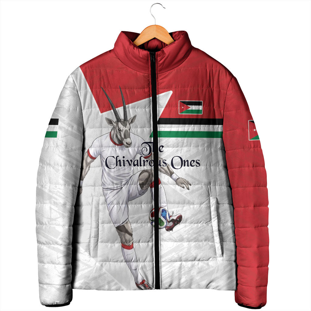 Personalized Jordan Football Padded Jacket The Chivalrous Ones Soccer Player - Jordanian Flag Heritage