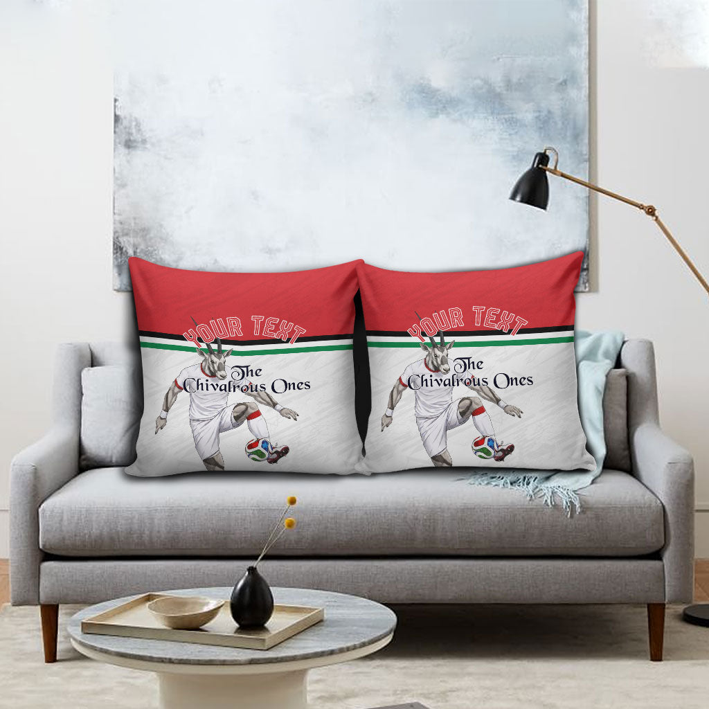 Personalized Jordan Football Pillow Cover The Chivalrous Ones Soccer Player - Jordanian Flag Heritage