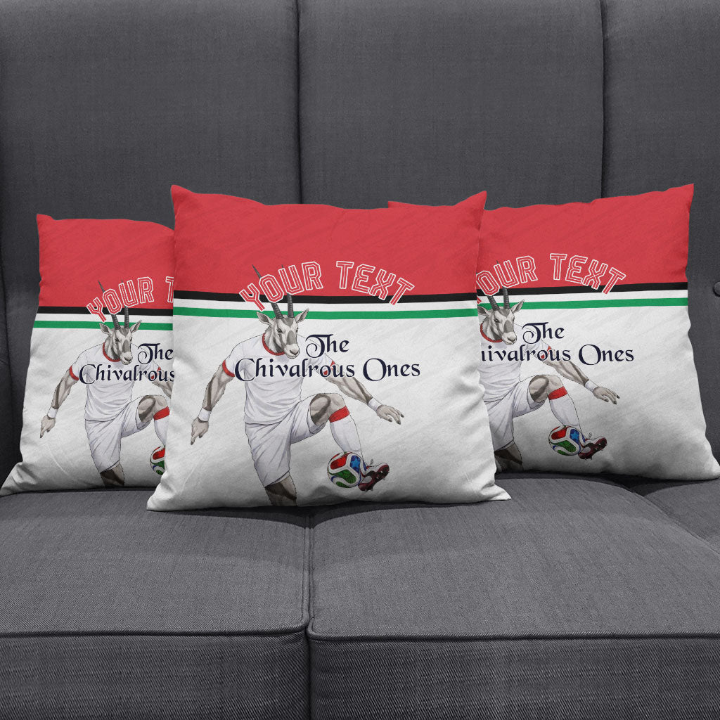 Personalized Jordan Football Pillow Cover The Chivalrous Ones Soccer Player - Jordanian Flag Heritage