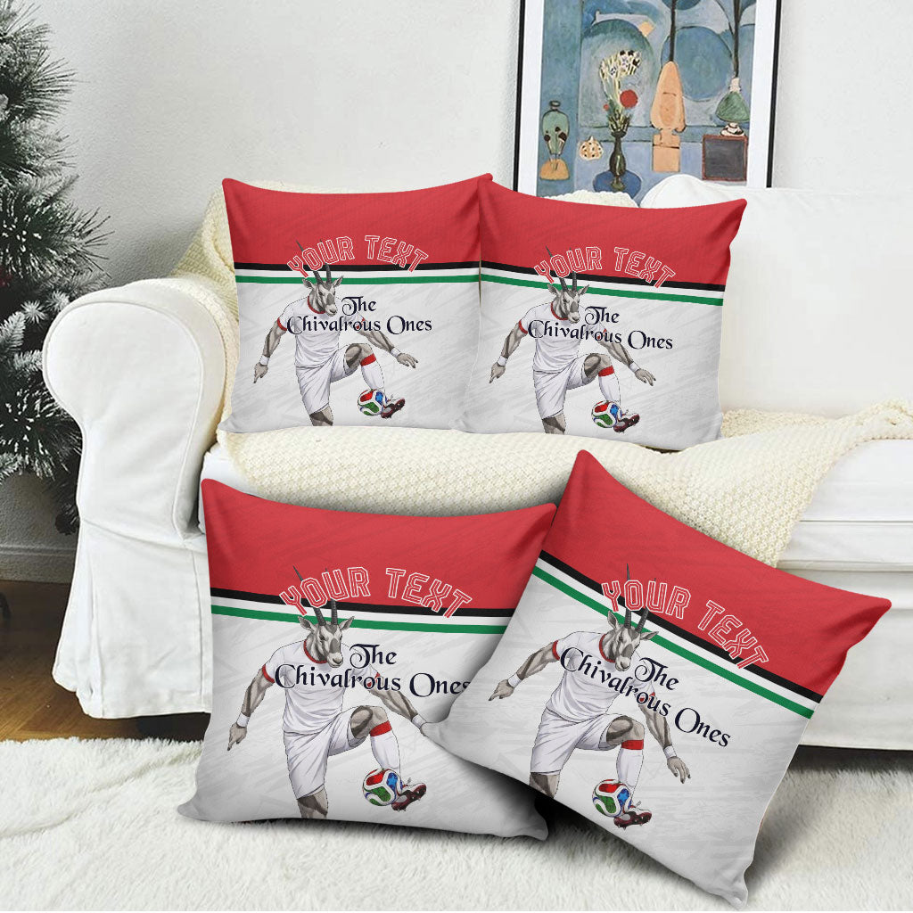 Personalized Jordan Football Pillow Cover The Chivalrous Ones Soccer Player - Jordanian Flag Heritage