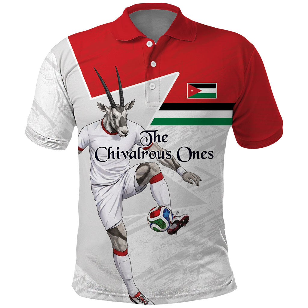 Personalized Jordan Football Polo Shirt The Chivalrous Ones Soccer Player - Jordanian Flag Heritage