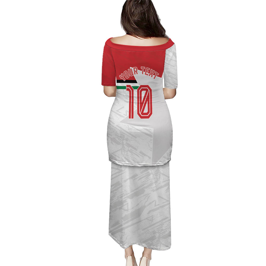 Personalized Jordan Football Puletasi The Chivalrous Ones Soccer Player - Jordanian Flag Heritage