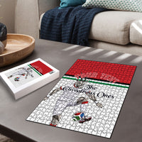 Personalized Jordan Football Puzzle The Chivalrous Ones Soccer Player - Jordanian Flag Heritage