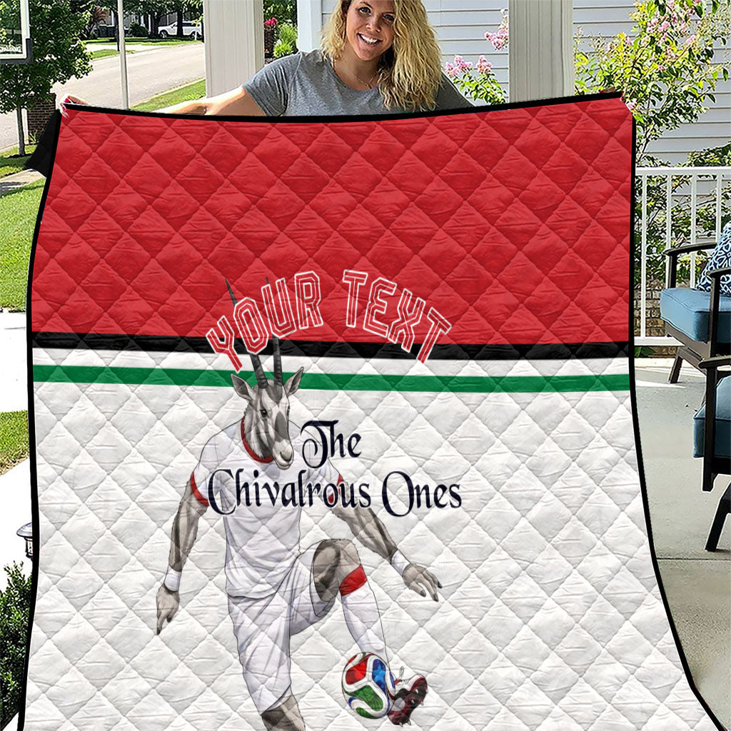 Personalized Jordan Football Quilt The Chivalrous Ones Soccer Player - Jordanian Flag Heritage