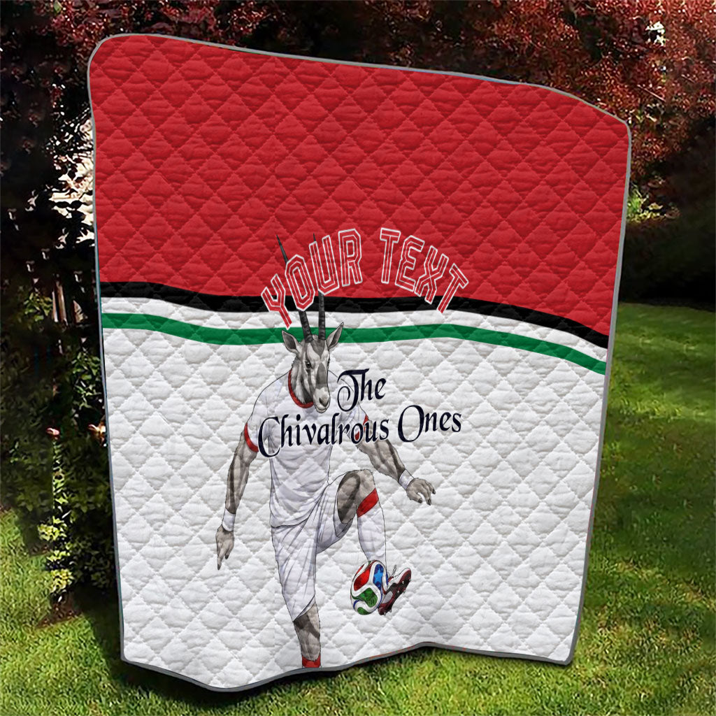 Personalized Jordan Football Quilt The Chivalrous Ones Soccer Player - Jordanian Flag Heritage