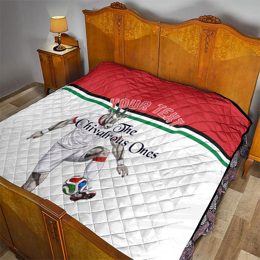 Personalized Jordan Football Quilt The Chivalrous Ones Soccer Player - Jordanian Flag Heritage