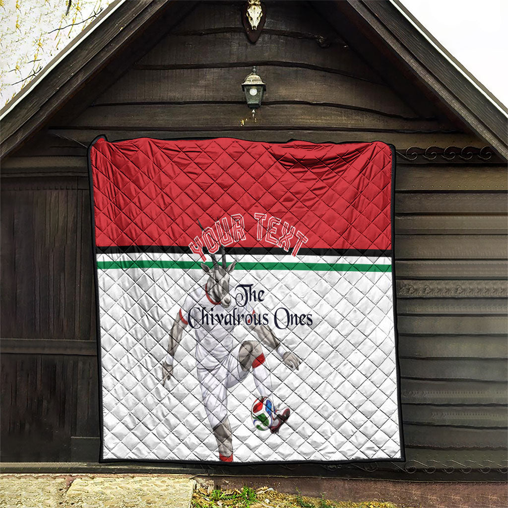 Personalized Jordan Football Quilt The Chivalrous Ones Soccer Player - Jordanian Flag Heritage