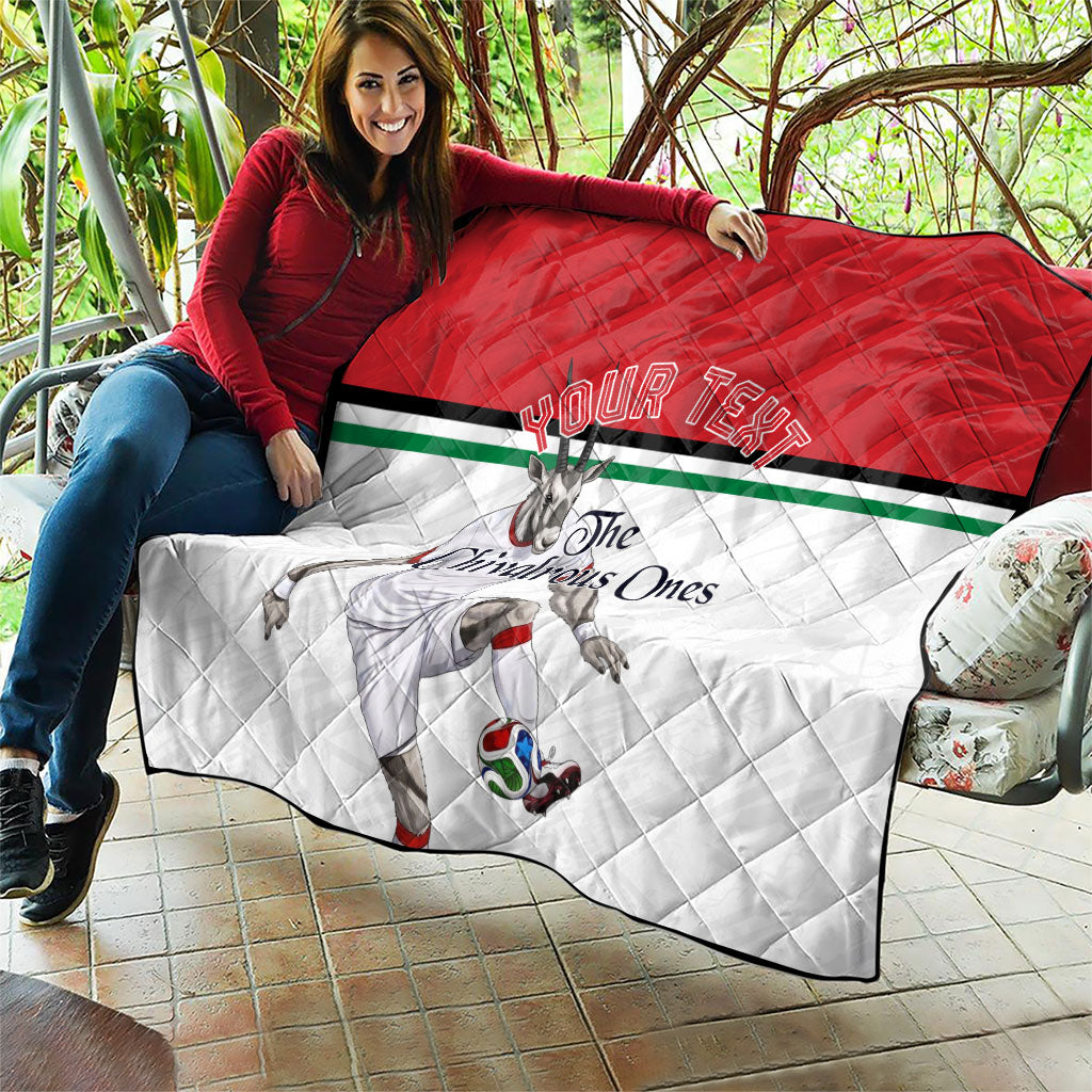 Personalized Jordan Football Quilt The Chivalrous Ones Soccer Player - Jordanian Flag Heritage