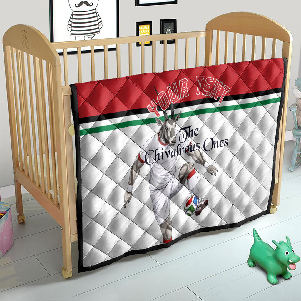 Personalized Jordan Football Quilt The Chivalrous Ones Soccer Player - Jordanian Flag Heritage