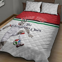 Personalized Jordan Football Quilt Bed Set The Chivalrous Ones Soccer Player - Jordanian Flag Heritage