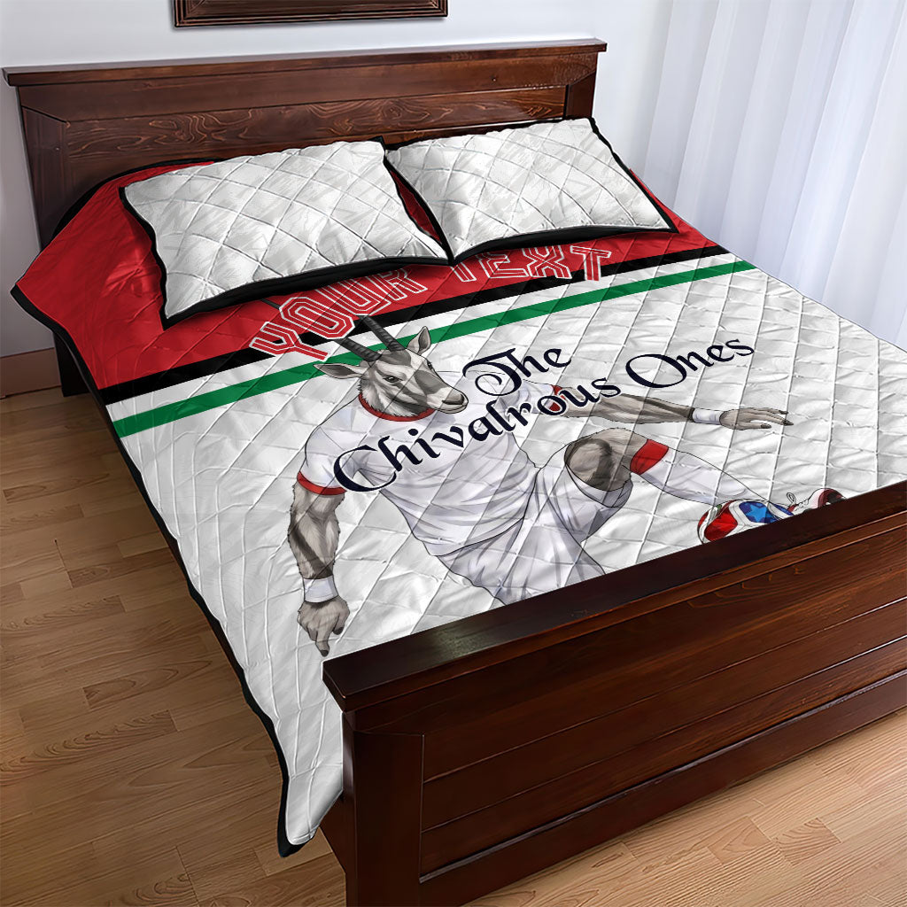Personalized Jordan Football Quilt Bed Set The Chivalrous Ones Soccer Player - Jordanian Flag Heritage