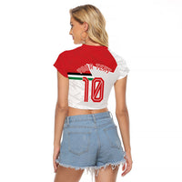 Personalized Jordan Football Raglan Cropped T Shirt The Chivalrous Ones Soccer Player - Jordanian Flag Heritage