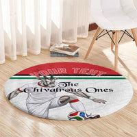 Personalized Jordan Football Round Carpet The Chivalrous Ones Soccer Player - Jordanian Flag Heritage